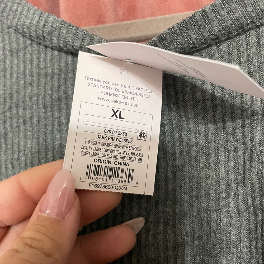 Gray Ribbed womens Lounge Set - Picture 6 of 6